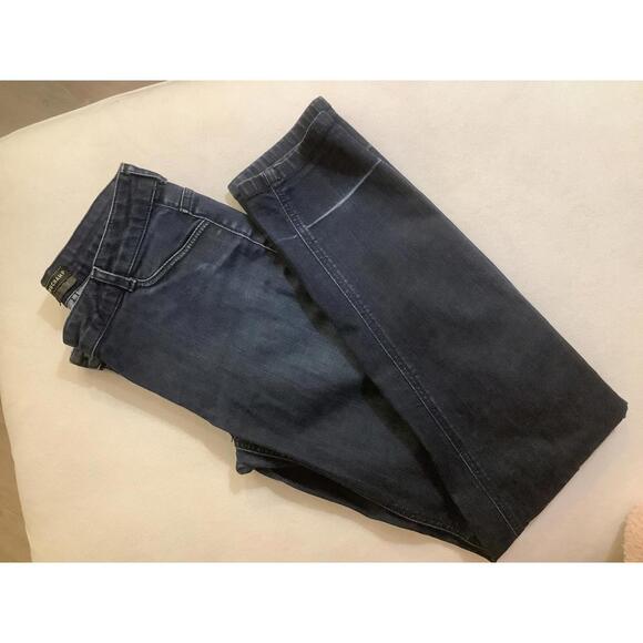 Longchamp Dark Wash Distressed Jeans 28 Luxury Designer Denim Casual Fall French - Picture 1 of 5